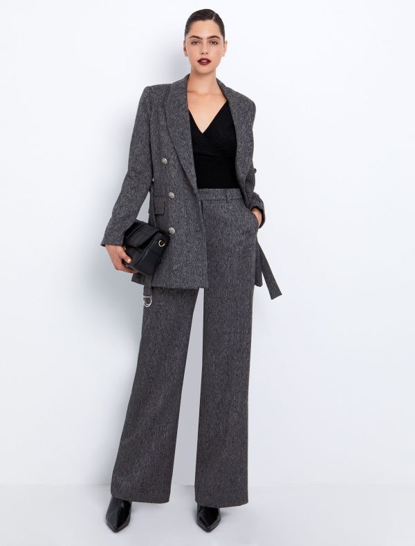 Toi&Moi Μελανζέ παντελόνι ίσια γραμμή 20-5588-225-Grey/Γκρί