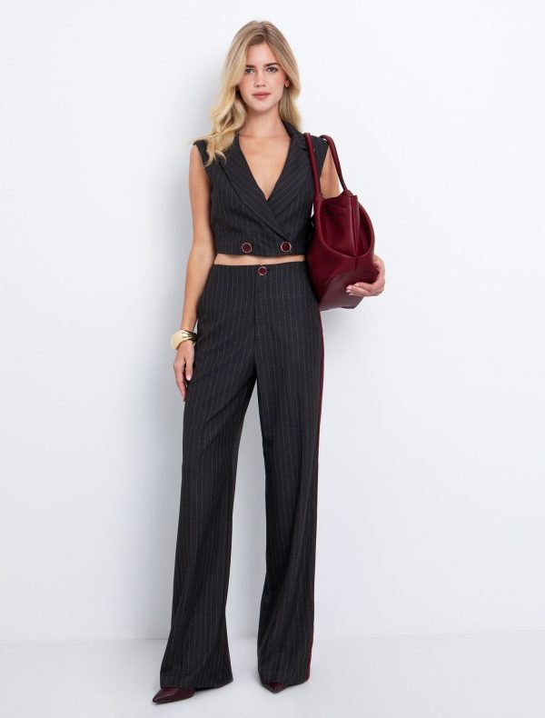 Toi&Moi Ριγέ παντελόνι σε αντίθεση 20-5717-225-Stripped/Ριγέ