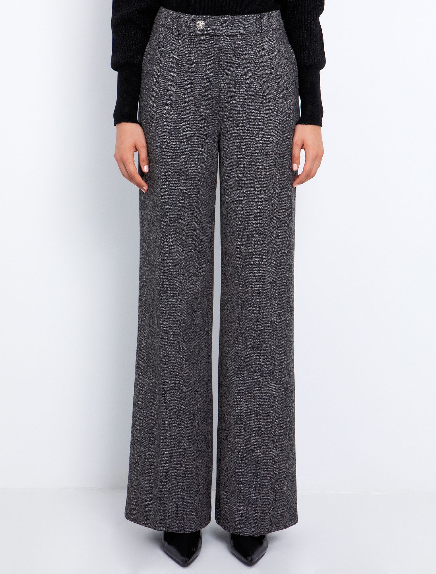 Toi&Moi Μελανζέ παντελόνι ίσια γραμμή 20-5588-225-Grey/Γκρί Toi&Moi Μελανζέ παντελόνι ίσια γραμμή 20-5588-225-Grey/Γκρί