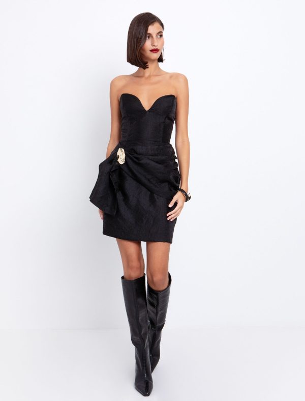 Toi&Moi Strapless φόρεμα με μεταλλικό στοιχείο 50-6663-225-Black/Μαύρο