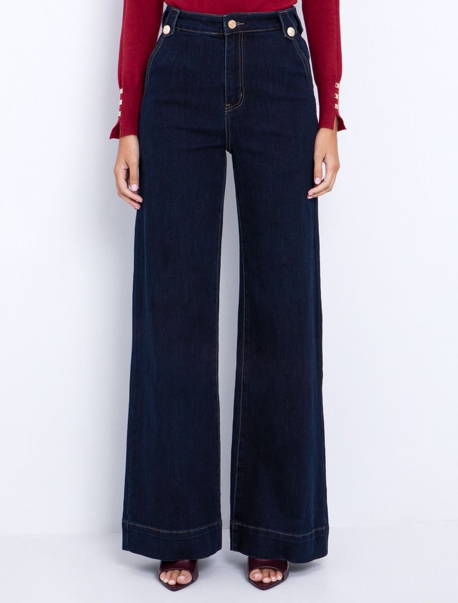 Toi&Moi Wide leg jean με θηλιές-κουμπιά 20-5535-225-Dark Blue/Σκούρο Μπλέ Toi&Moi Wide leg jean με θηλιές-κουμπιά 20-5535-225-Dark Blue/Σκούρο Μπλέ