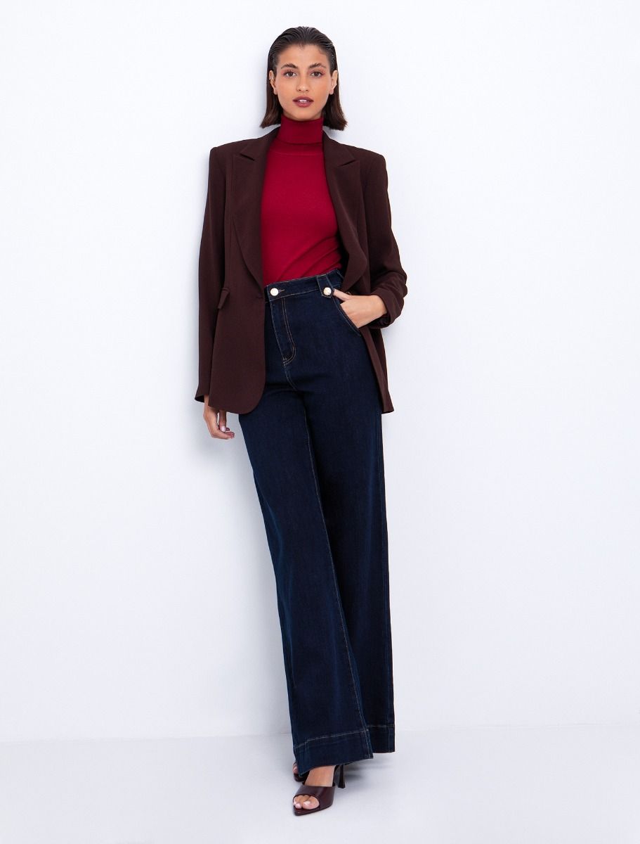 Toi&Moi Wide leg jean με θηλιές-κουμπιά 20-5535-225-Dark Blue/Σκούρο Μπλέ Toi&Moi Wide leg jean με θηλιές-κουμπιά 20-5535-225-Dark Blue/Σκούρο Μπλέ