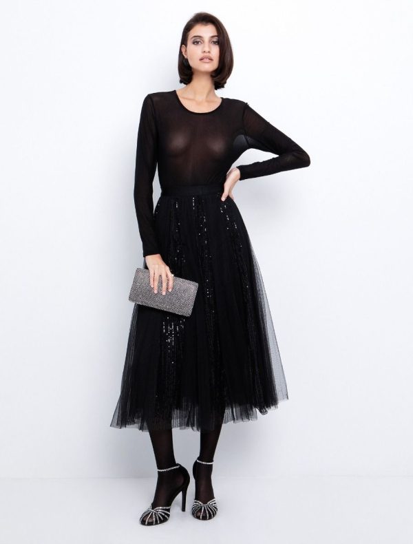 Toi&Moi Xmas: Tulle φούστα με παγιέτα 10-4018-225-Black/Μαύρο