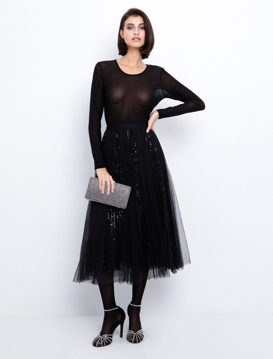 Toi&Moi Xmas: Tulle φούστα με παγιέτα 10-4018-225-Black/Μαύρο Toi&Moi Xmas: Tulle φούστα με παγιέτα 10-4018-225-Black/Μαύρο