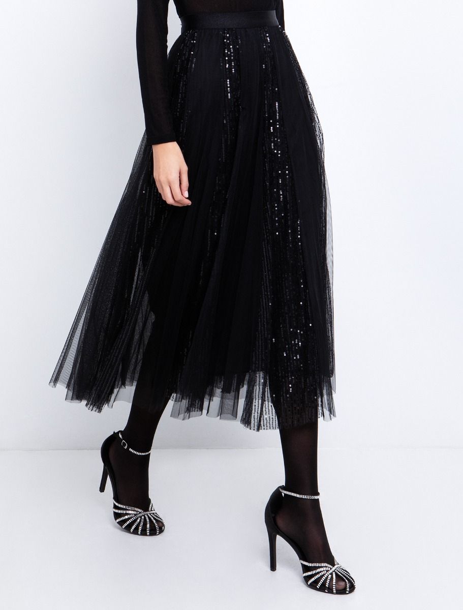 Toi&Moi Xmas: Tulle φούστα με παγιέτα 10-4018-225-Black/Μαύρο Toi&Moi Xmas: Tulle φούστα με παγιέτα 10-4018-225-Black/Μαύρο