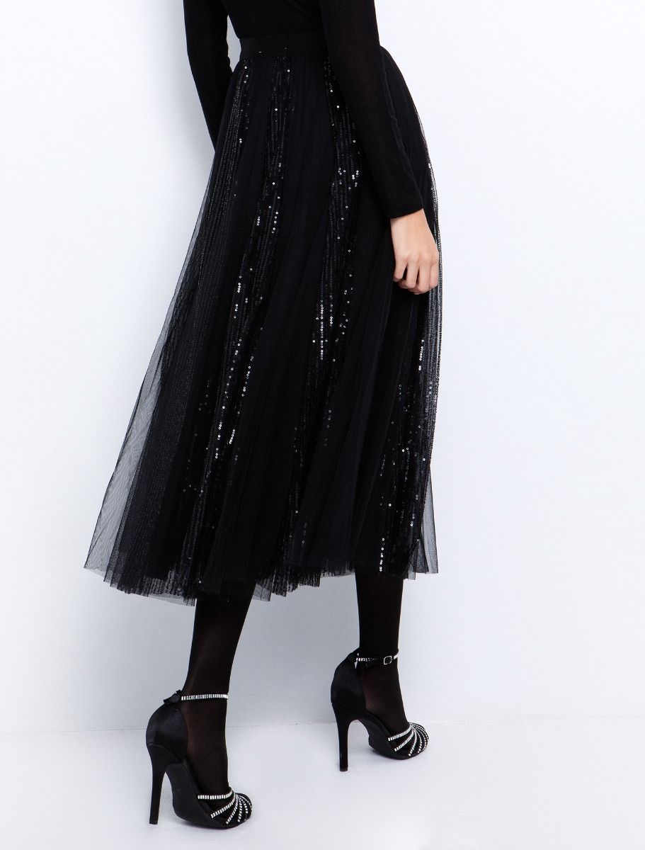 Toi&Moi Xmas: Tulle φούστα με παγιέτα 10-4018-225-Black/Μαύρο Toi&Moi Xmas: Tulle φούστα με παγιέτα 10-4018-225-Black/Μαύρο