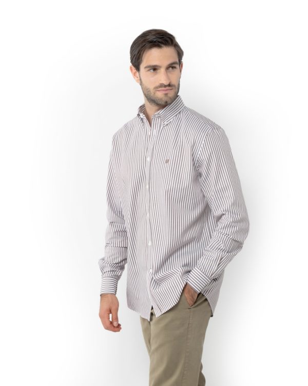 The Bostonians ΠΟΥΚΑΜΙΣΟ ACORN TWILL REGULAR FIT-3AAS4896-B745-BROWN-KAΦΕ