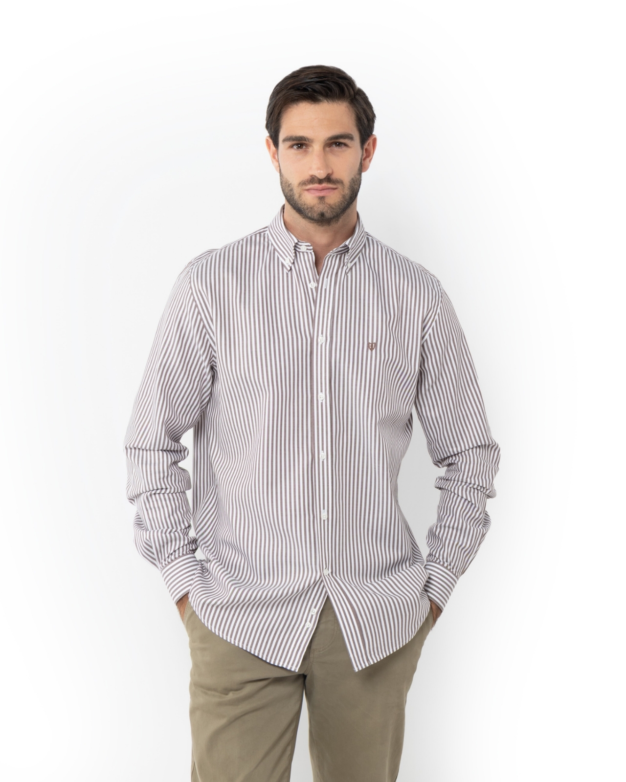 The Bostonians ΠΟΥΚΑΜΙΣΟ ACORN TWILL REGULAR FIT-3AAS4896-B745-BROWN-KAΦΕ The Bostonians ΠΟΥΚΑΜΙΣΟ ACORN TWILL REGULAR FIT-3AAS4896-B745-BROWN-KAΦΕ