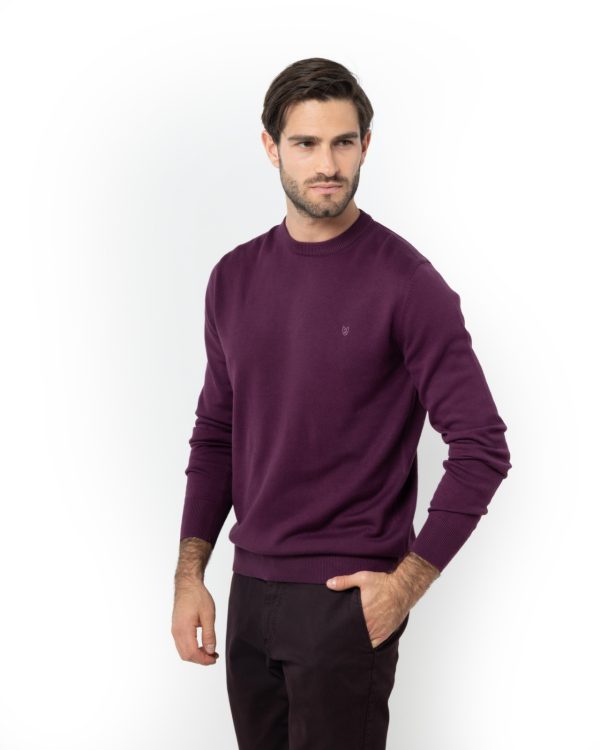 The Bostonians ΠΛΕΚΤΟ ΛΑΙΜΟΚΟΨΗ REGULAR FIT-3MR1063-B159-DARK BURGUNDY-ΜΠΟΡΝΤΟ