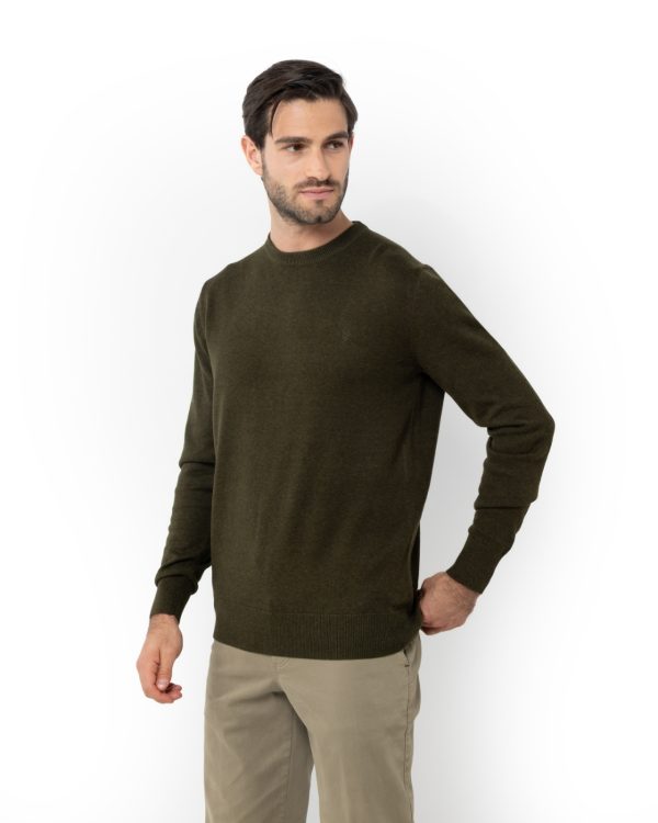 The Bostonians ΠΛΕΚΤΟ ΛΑΙΜΟΚΟΨΗ REGULAR FIT-3MR1063-B375-OLIVE-ΛΑΔΙ