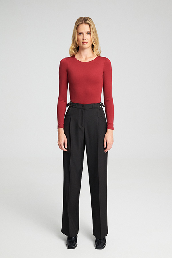 Mind Matter Παντελόνι Wide Leg με Ζώνη KENDRA Trousers-MML25-02-03-004_BLACK/ΜΑΥΡΟ