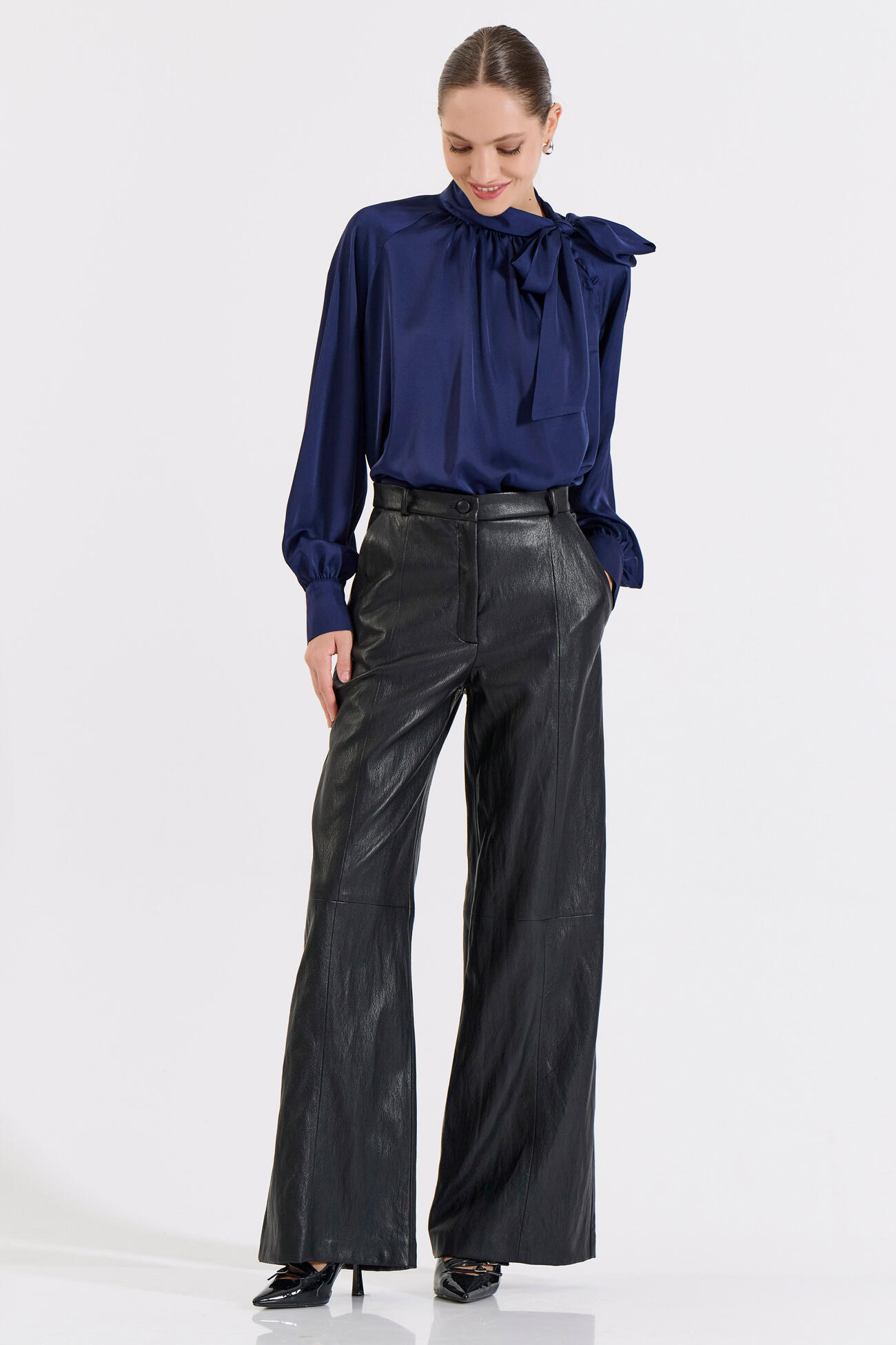 Bill Cost Παντελόνι από Δερματίνη σε Ίσια Γραμμή-10-010191-0-Black/Μαύρο Bill Cost Παντελόνι από Δερματίνη σε Ίσια Γραμμή-10-010191-0-Black/Μαύρο