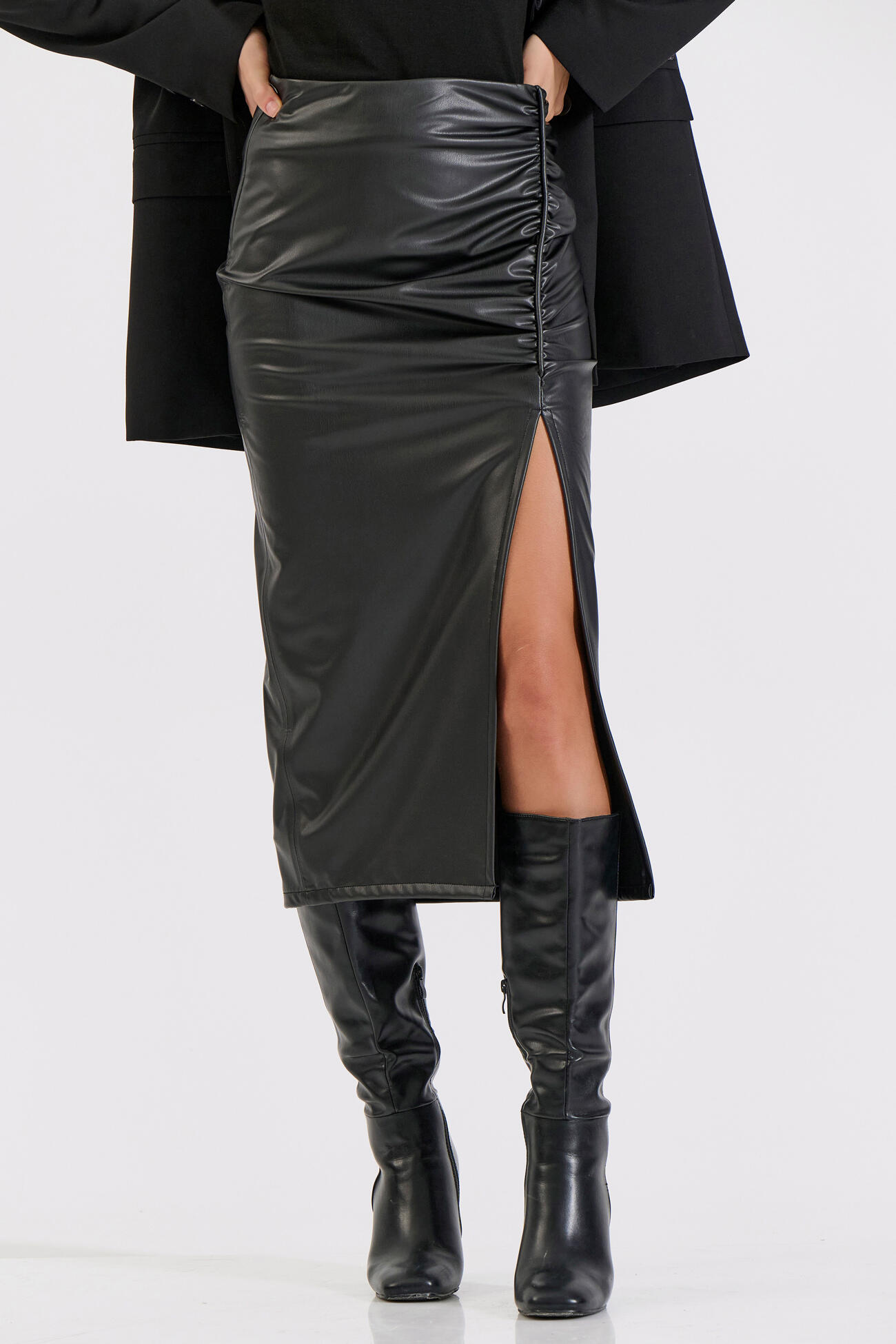 Bill Cost Φούστα δερματίνη με σούρα και άνοιγμα 10-010198-0-Brown/Καφέ Bill Cost Φούστα δερματίνη με σούρα και άνοιγμα 10-010198-0-Brown/Καφέ