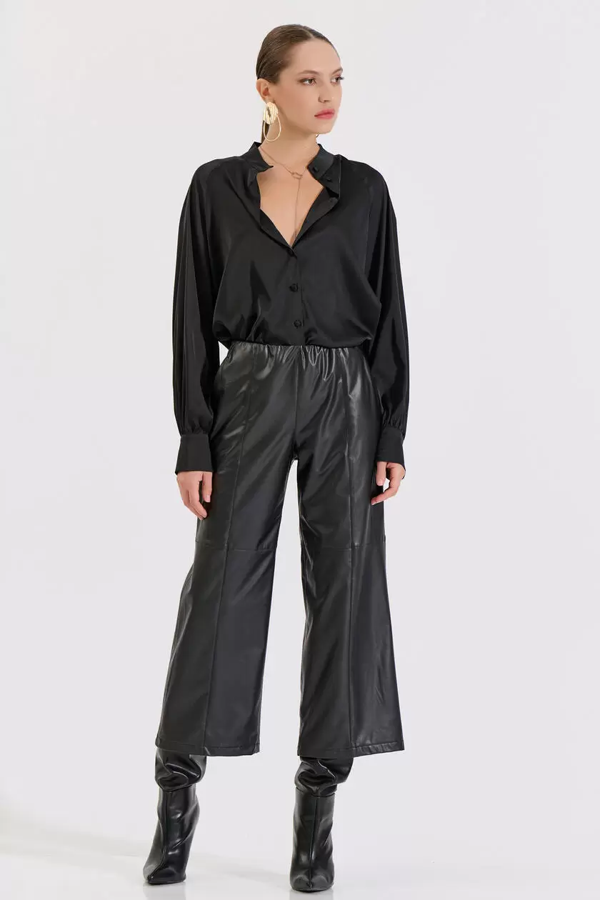 Bill Cost Ζιπ Κιλότ από Δερματίνη-10-010200-0-Black/Μαύρο Bill Cost Ζιπ Κιλότ από Δερματίνη-10-010200-0-Black/Μαύρο