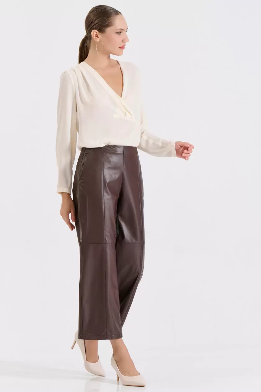 Bill Cost Ζιπ Κιλότ από Δερματίνη-10-010200-0-Brown/Καφέ Bill Cost Ζιπ Κιλότ από Δερματίνη-10-010200-0-Brown/Καφέ