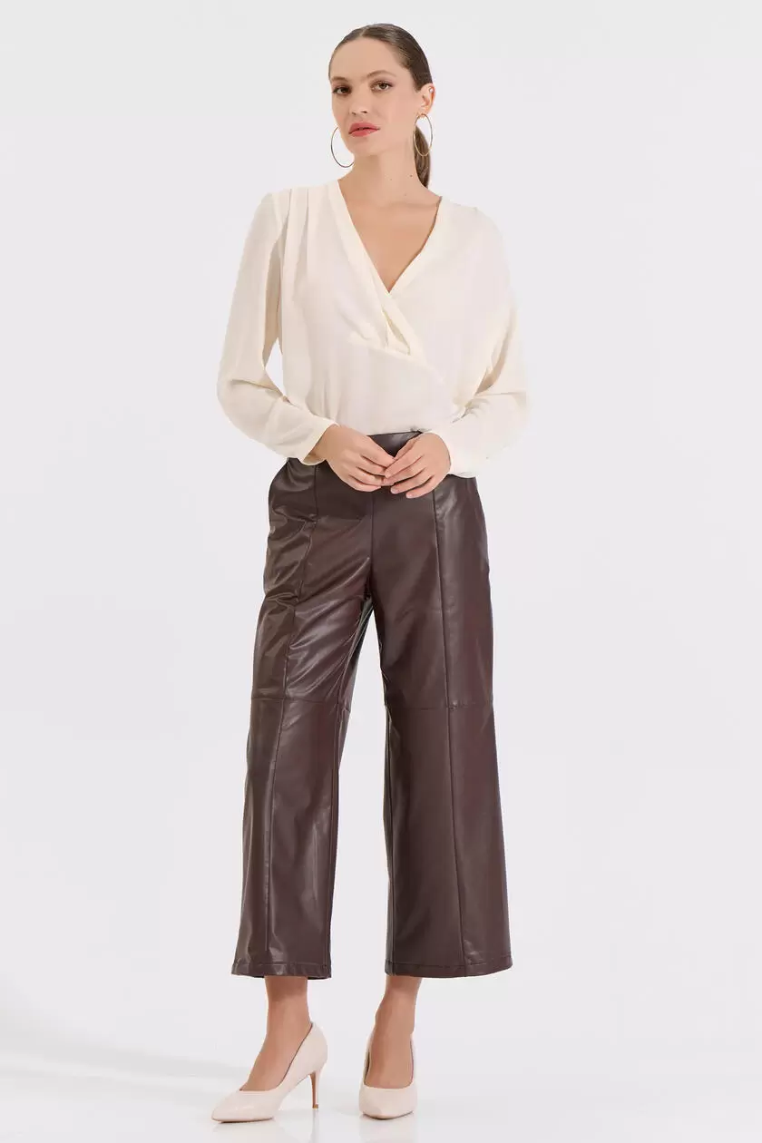 Bill Cost Ζιπ Κιλότ από Δερματίνη-10-010200-0-Brown/Καφέ Bill Cost Ζιπ Κιλότ από Δερματίνη-10-010200-0-Brown/Καφέ