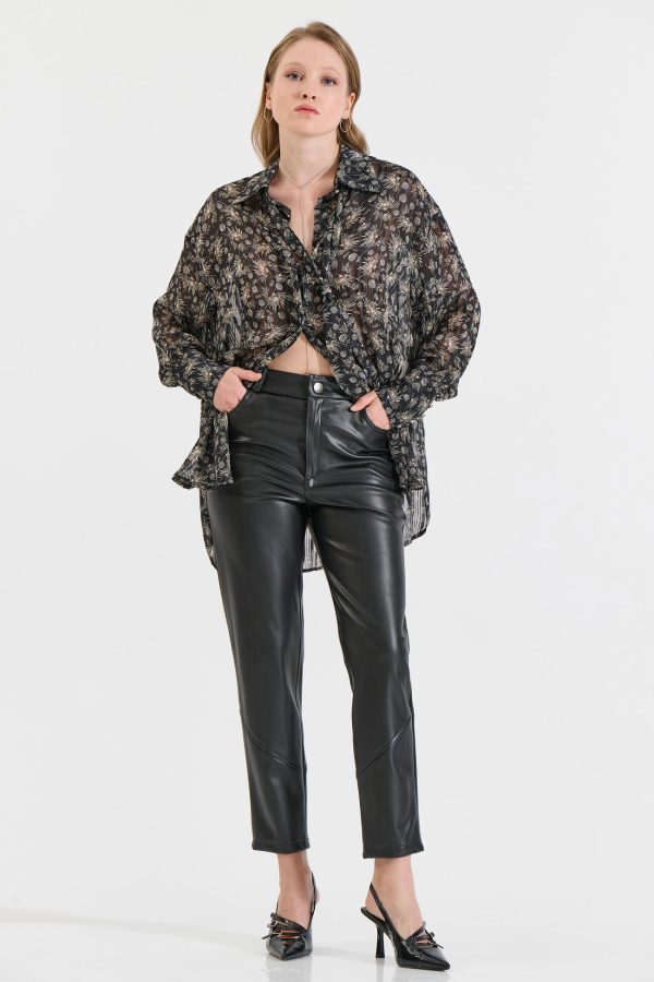 Bill Cost Παντελόνι Πεντάτσεπο από Δερματίνη-10-010202-0-Brown/Καφέ