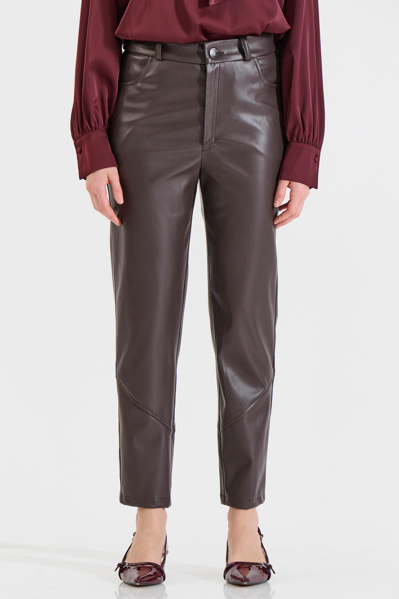 Bill Cost Παντελόνι Πεντάτσεπο από Δερματίνη-10-010202-0-Brown/Καφέ Bill Cost Παντελόνι Πεντάτσεπο από Δερματίνη-10-010202-0-Brown/Καφέ