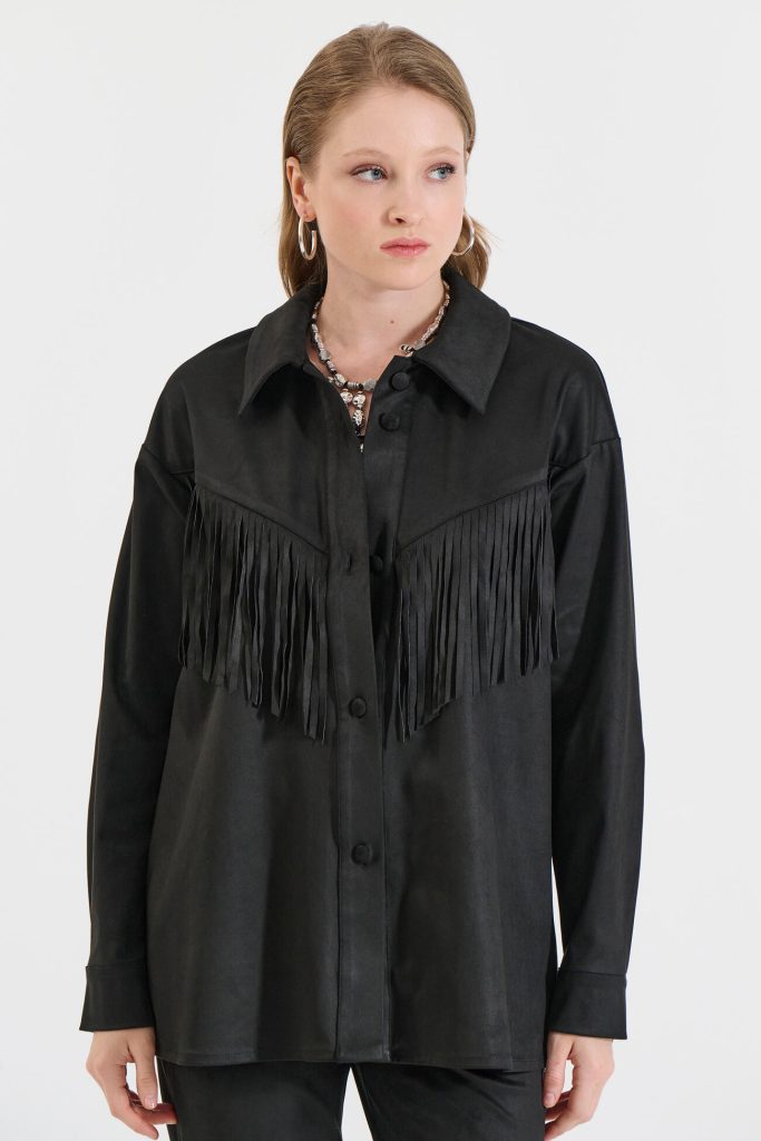 Bill Cost Πουκάμισο με Κρόσια σε Υφή Σουέτ-10-020016-0-Black/Μαύρο