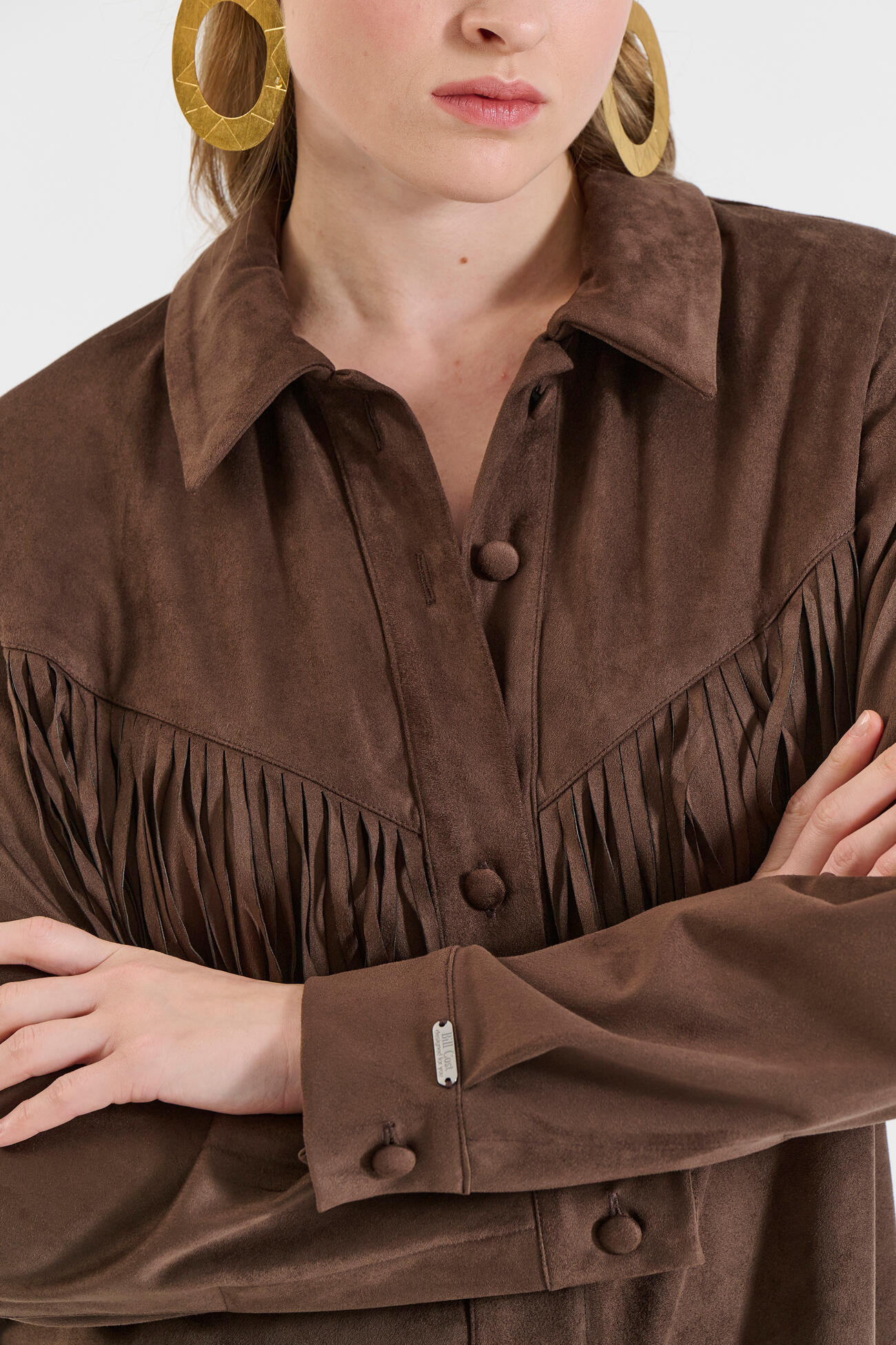 Bill Cost Πουκάμισο με Κρόσια σε Υφή Σουέτ-10-020016-0-Brown/Καφέ Bill Cost Πουκάμισο με Κρόσια σε Υφή Σουέτ-10-020016-0-Brown/Καφέ