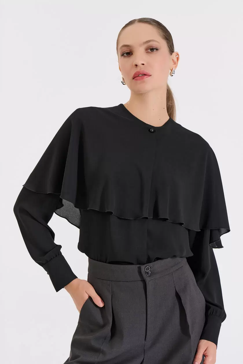 Bill Cost Πουκάμισο με μεγάλο γιακά και κουμπιά 10-031046-0-Black/Μαύρο Bill Cost Πουκάμισο με μεγάλο γιακά και κουμπιά 10-031046-0-Black/Μαύρο