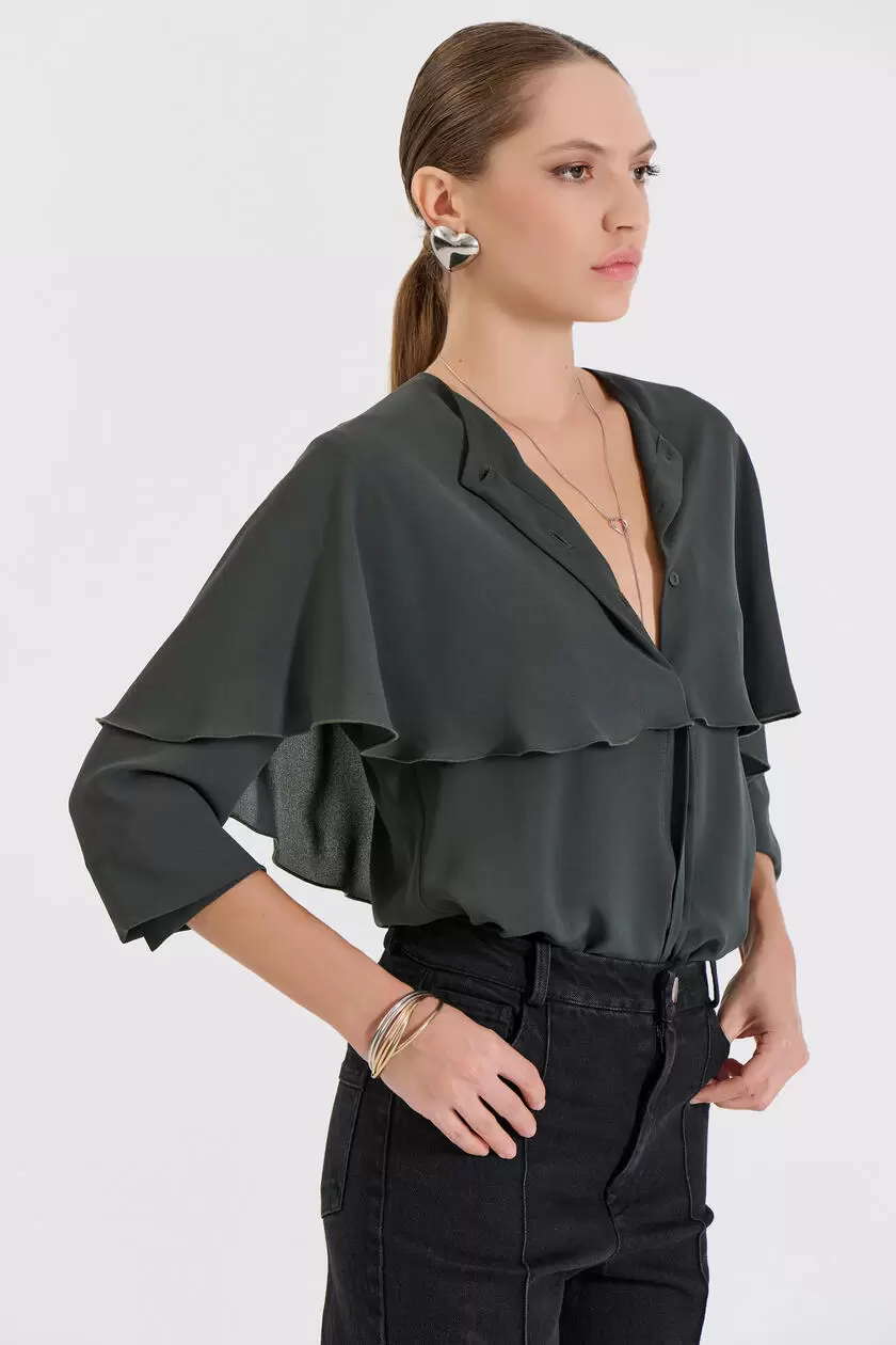 Bill Cost Πουκάμισο με μεγάλο γιακά και κουμπιά 10-031046-0-Olive/Λαδί Bill Cost Πουκάμισο με μεγάλο γιακά και κουμπιά 10-031046-0-Olive/Λαδί