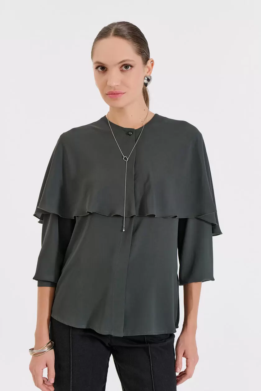 Bill Cost Πουκάμισο με μεγάλο γιακά και κουμπιά 10-031046-0-Olive/Λαδί Bill Cost Πουκάμισο με μεγάλο γιακά και κουμπιά 10-031046-0-Olive/Λαδί