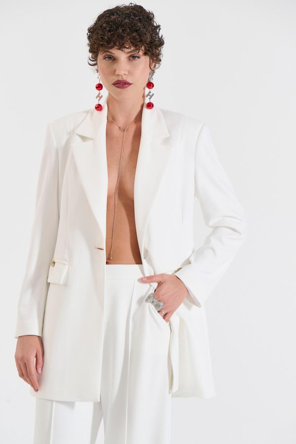 Bill Cost Μακρύ Σακάκι σε Minimal Γραμμή Κωδικός 10-031071-0-Ecru/Εκρού