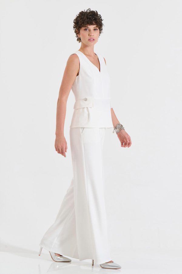 Bill Cost Παντελόνι σε Ίσια Γραμμή -10-031072-0-Ecru/Εκρού