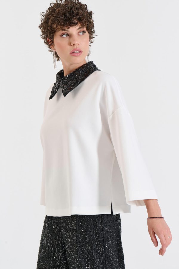 Bill Cost Μπλούζα με Αποσπώμενο Γιακά-10-031075-0-Ecru/Εκρού