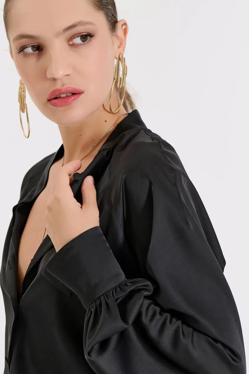 Bill Cost Σατέν Πουκάμισο με Όρθιο Γιακά 10-050486-0-Black/Μαύρο Bill Cost Σατέν Πουκάμισο με Όρθιο Γιακά 10-050486-0-Black/Μαύρο