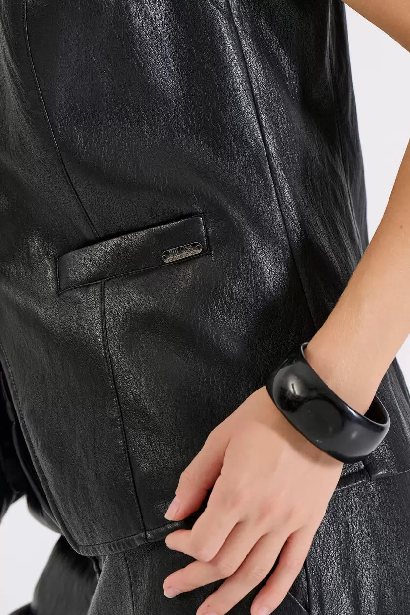 Bill Cost Γιλέκο από Δερματίνη με Κουμπιά 10-010195-0-Black/Μαύρο Bill Cost Γιλέκο από Δερματίνη με Κουμπιά 10-010195-0-Black/Μαύρο