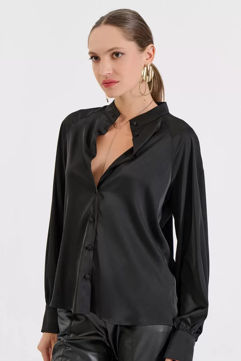 Bill Cost Σατέν Πουκάμισο με Όρθιο Γιακά 10-050486-0-Black/Μαύρο Bill Cost Σατέν Πουκάμισο με Όρθιο Γιακά 10-050486-0-Black/Μαύρο