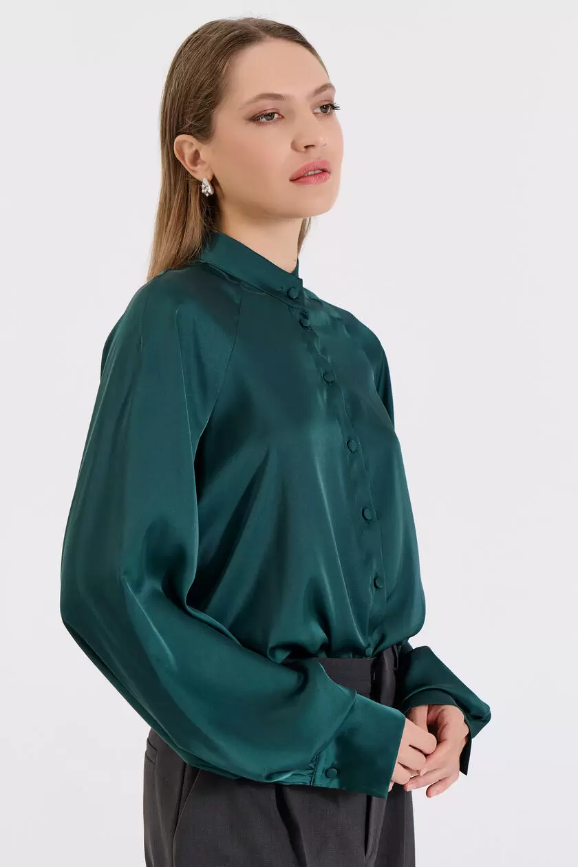 Bill Cost Σατέν Πουκάμισο με Όρθιο Γιακά 10-050486-0-Green/Πράσινο Bill Cost Σατέν Πουκάμισο με Όρθιο Γιακά 10-050486-0-Green/Πράσινο