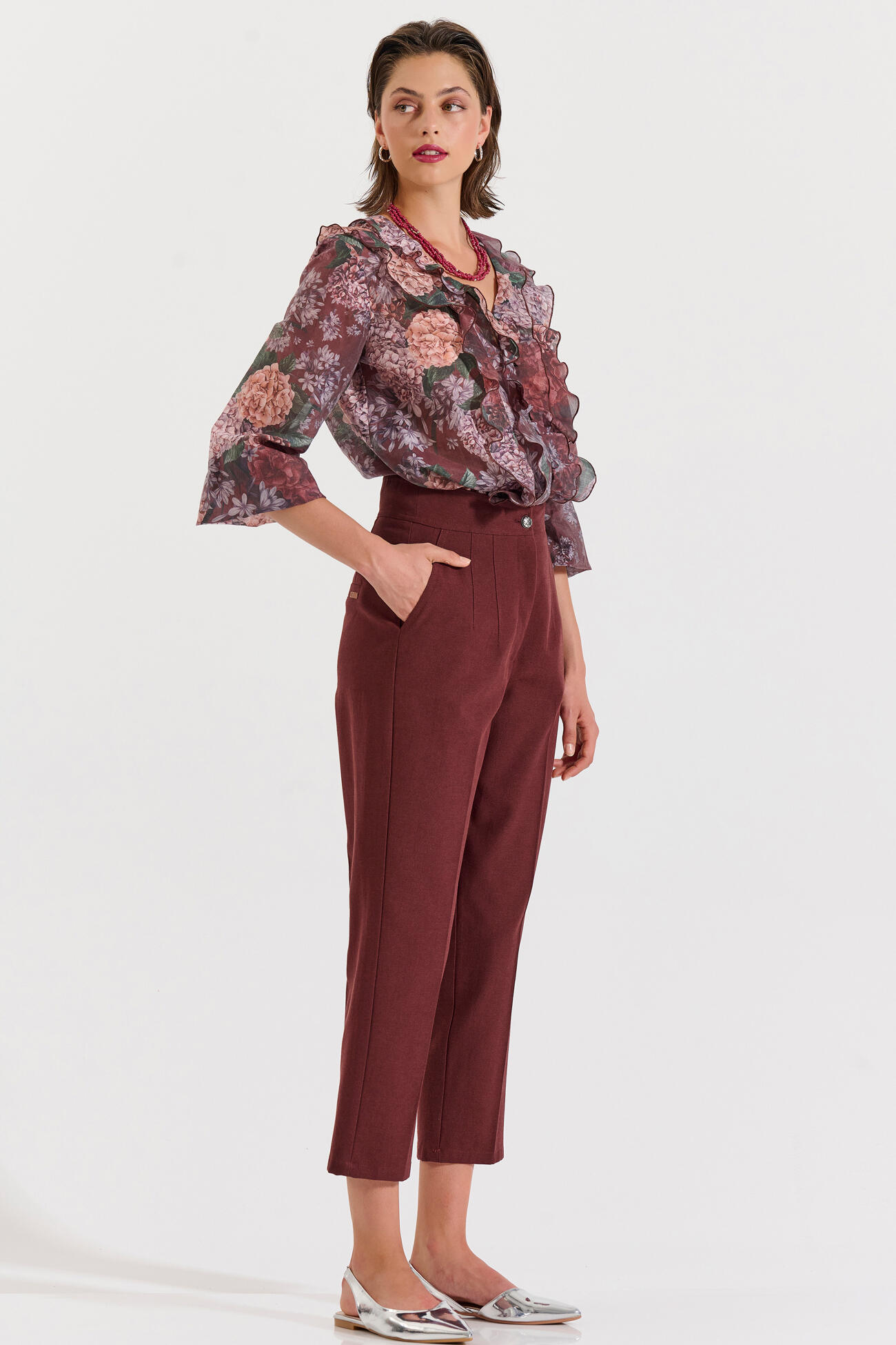 Bill Cost Ψηλόμεσο παντελόνι σε ίσια γραμμή crop-10-060816-0-Burgundy/μπορντό Bill Cost Ψηλόμεσο παντελόνι σε ίσια γραμμή crop-10-060816-0-Burgundy/μπορντό