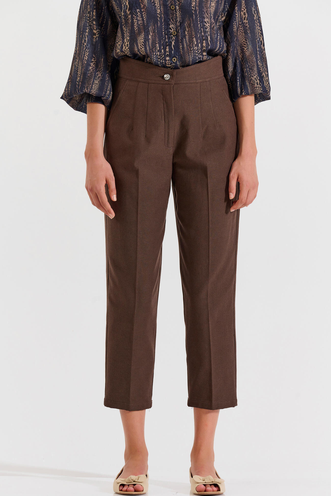 Bill Cost Ψηλόμεσο παντελόνι σε ίσια γραμμή crop-10-060816-0-Brown/Καφέ Bill Cost Ψηλόμεσο παντελόνι σε ίσια γραμμή crop-10-060816-0-Brown/Καφέ