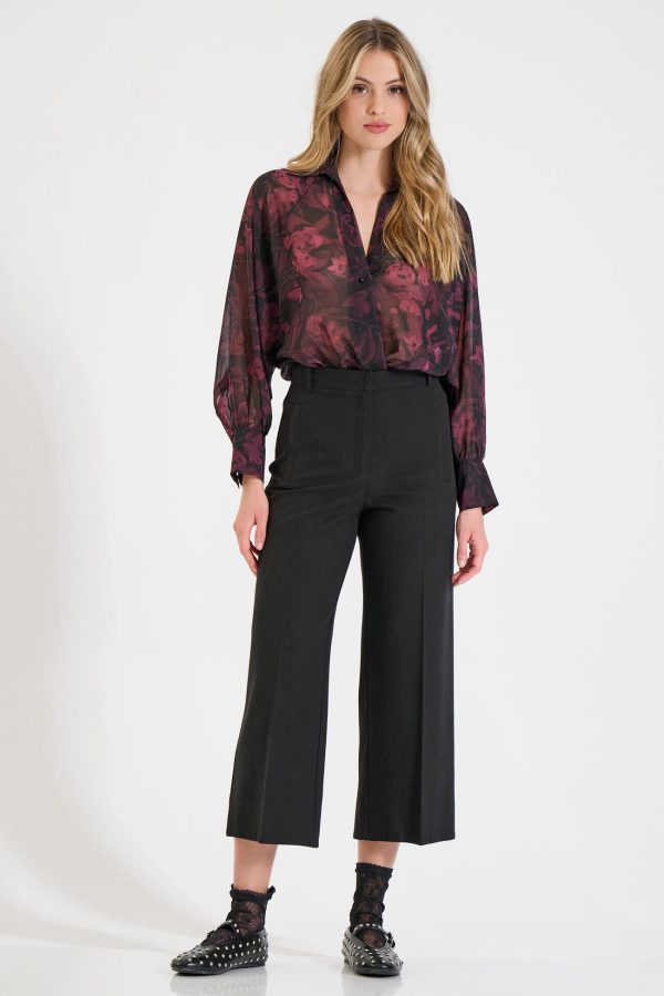 Bill Cost Παντελόνι cropped από Λιοσέλ και Βαμβάκι-10-060817-0-Black/Μαύρο