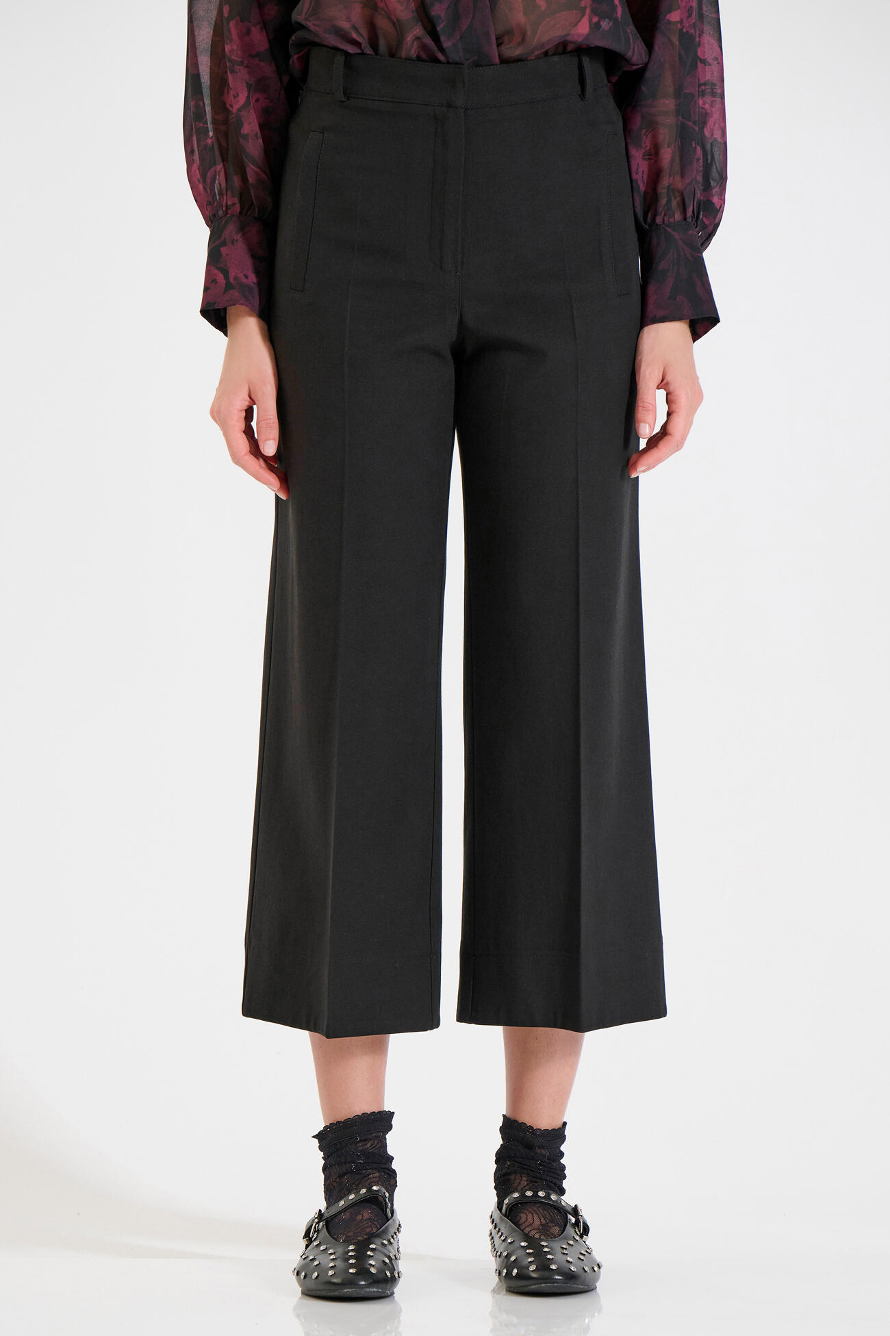 Bill Cost Παντελόνι cropped από Λιοσέλ και Βαμβάκι-10-060817-0-Black/Μαύρο Bill Cost Παντελόνι cropped από Λιοσέλ και Βαμβάκι-10-060817-0-Black/Μαύρο