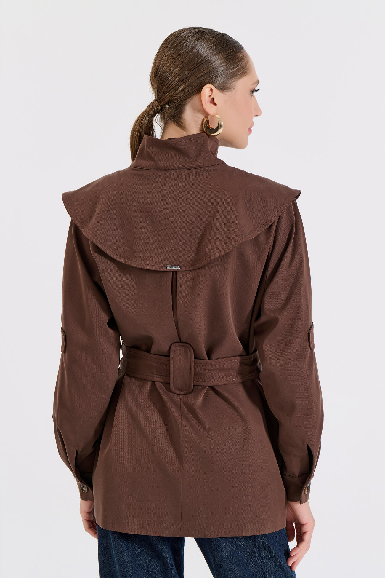 Bill Cost Καμπαρντίνα με ζώνη και μεγάλο γιακά-10-060818-0-Brown/Καφέ Bill Cost Καμπαρντίνα με ζώνη και μεγάλο γιακά-10-060818-0-Brown/Καφέ