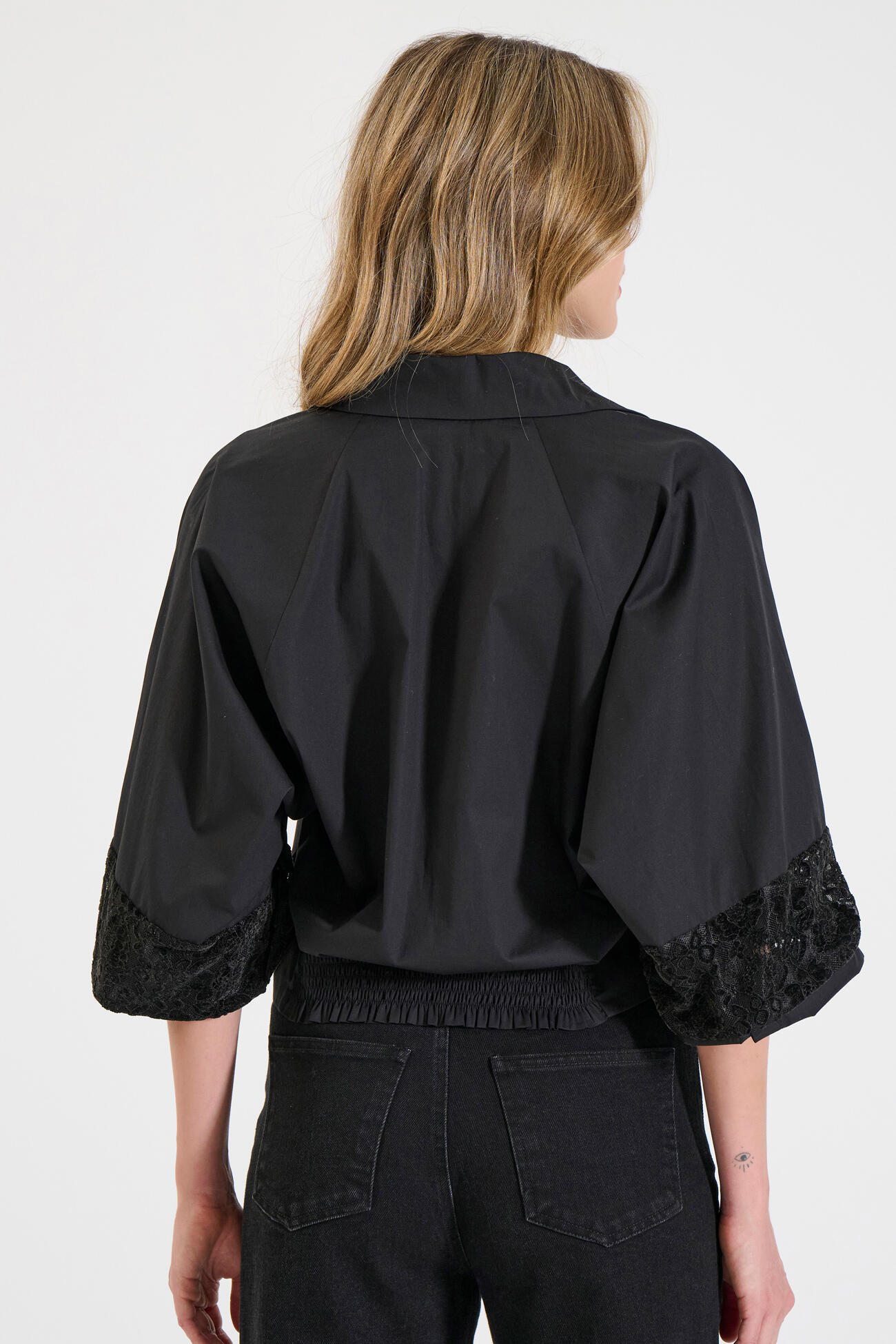 Bill Cost Βαμβακερό πουκάμισο με δαντέλα στα μανίκια-10-180327-0-Black/Μαύρο Bill Cost Βαμβακερό πουκάμισο με δαντέλα στα μανίκια-10-180327-0-Black/Μαύρο