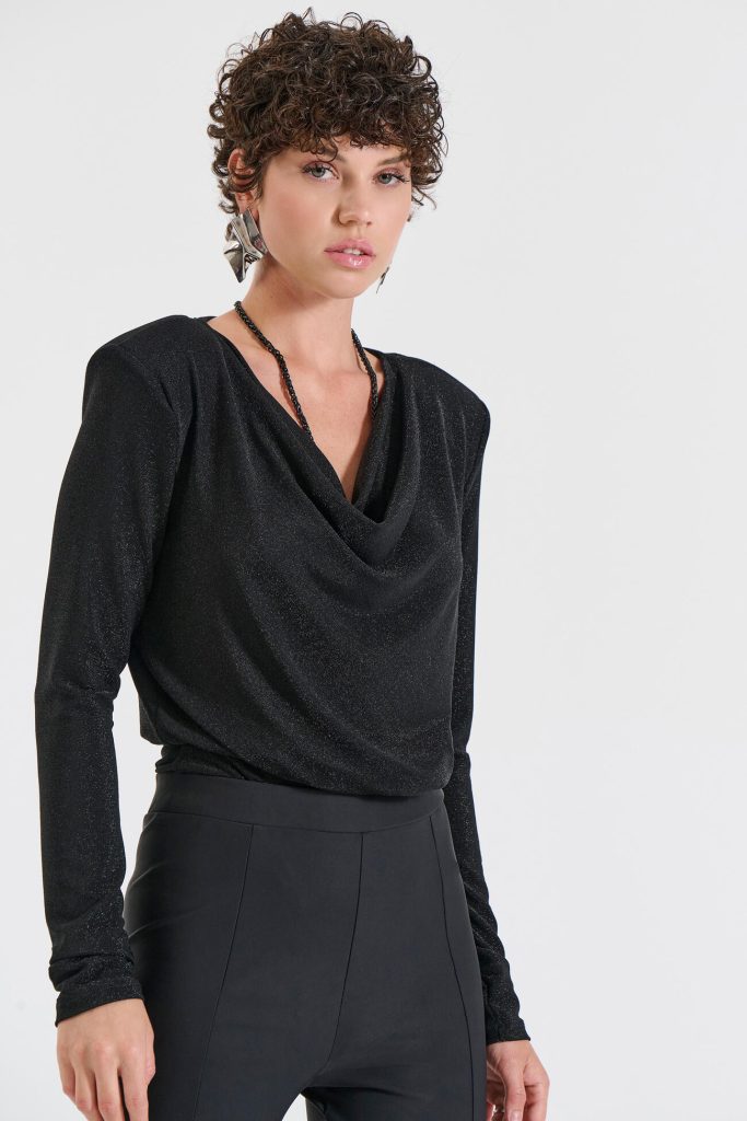 Bill Cost Kορμάκι Λούρεξ με Ντραπέ Λαιμόκοψη-10-190118-0-Black/Μαύρο