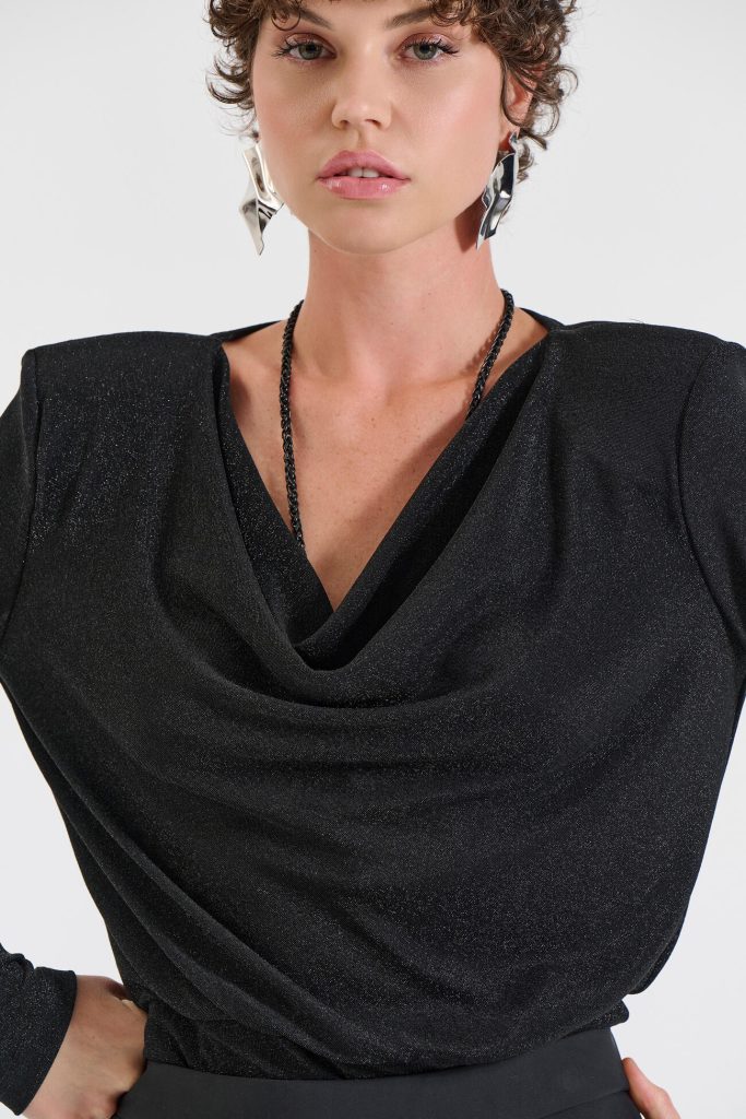 Bill Cost Kορμάκι Λούρεξ με Ντραπέ Λαιμόκοψη-10-190118-0-Black/Μαύρο