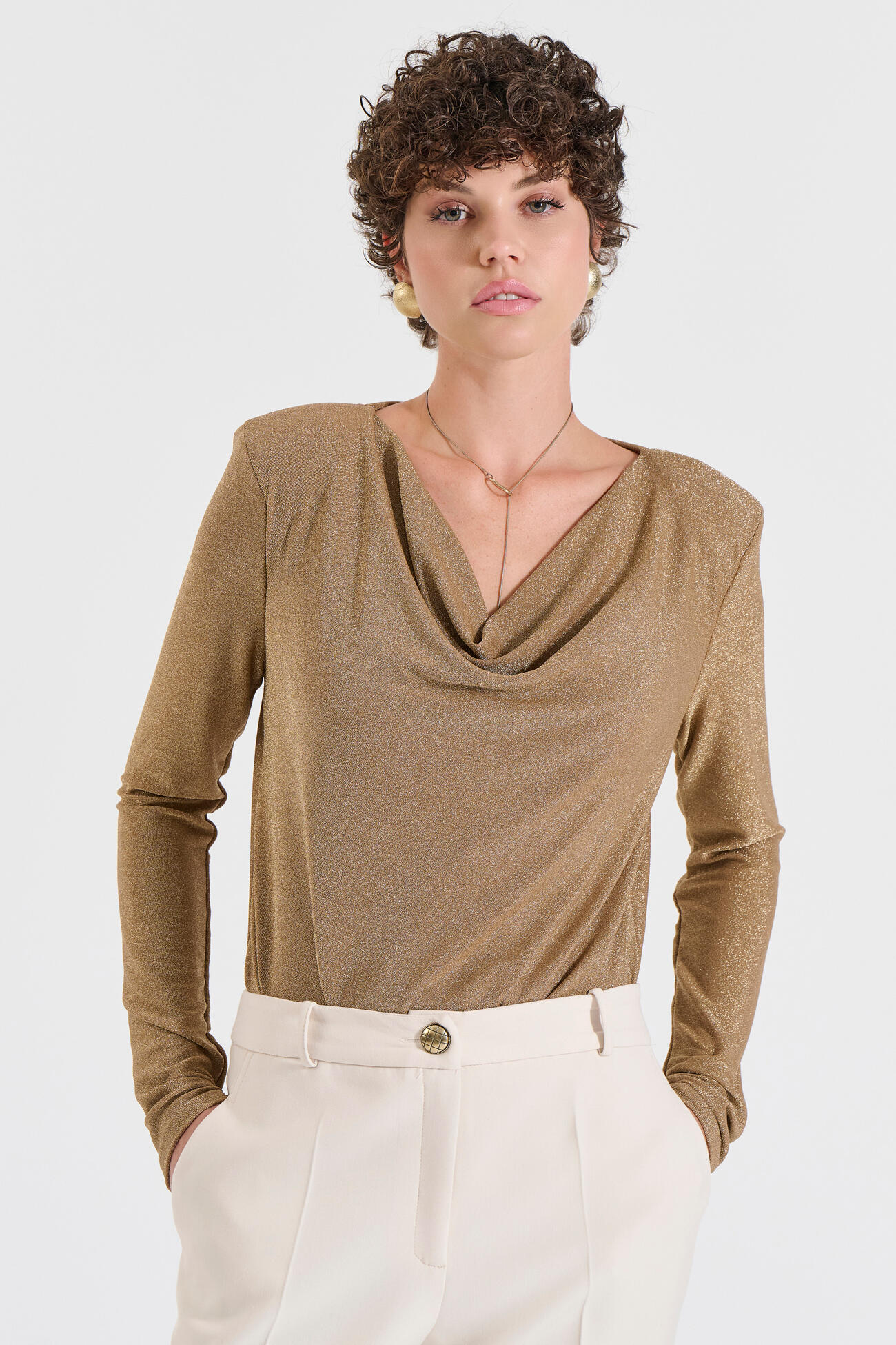 Bill Cost Kορμάκι Λούρεξ με Ντραπέ Λαιμόκοψη-10-190118-0-Golden/Χρυσό Bill Cost Kορμάκι Λούρεξ με Ντραπέ Λαιμόκοψη-10-190118-0-Golden/Χρυσό