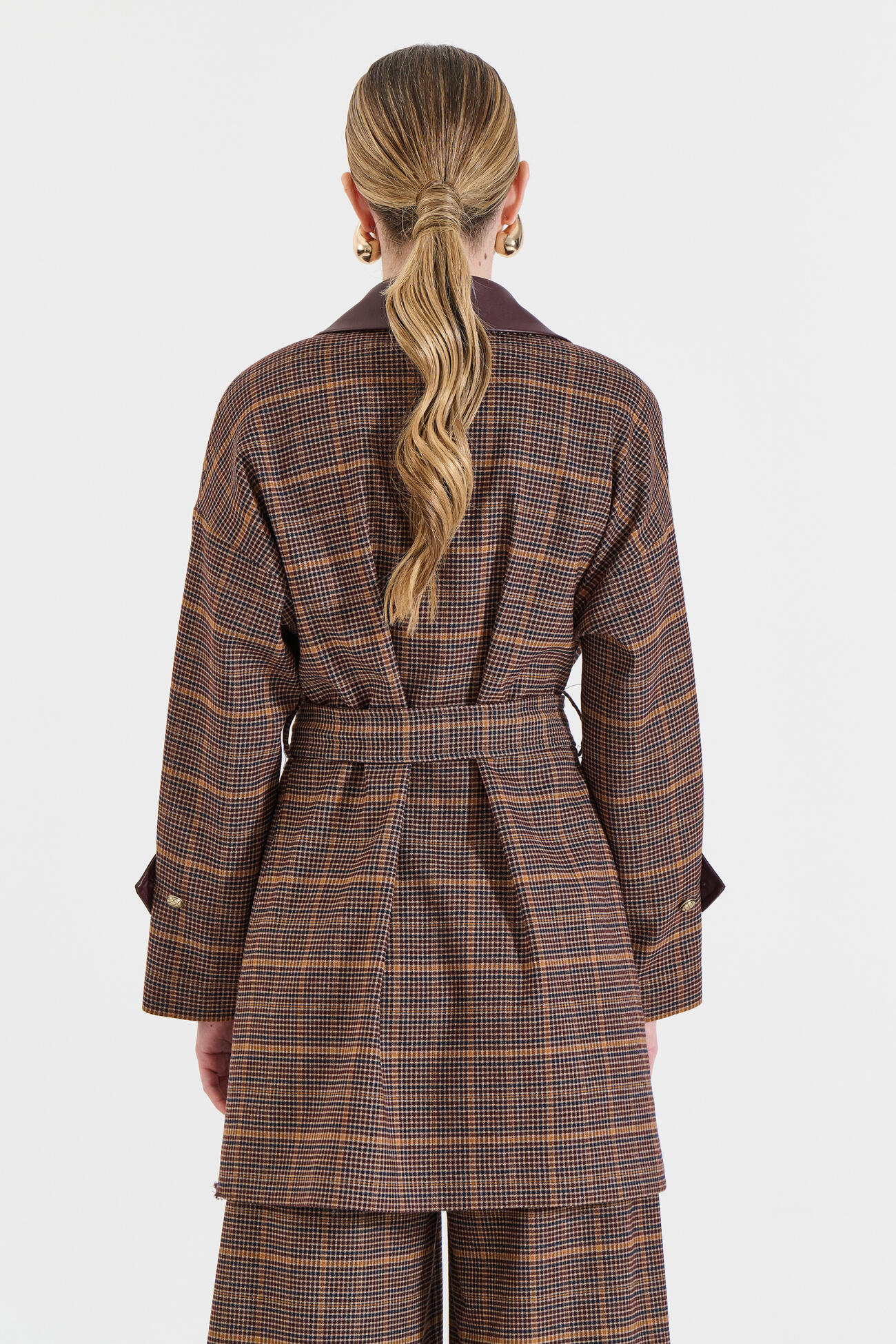 Bill Cost Καρό Ημίπαλτο με Δερματίνη-10-330360-0-Brown/Καφέ Bill Cost Καρό Ημίπαλτο με Δερματίνη-10-330360-0-Brown/Καφέ