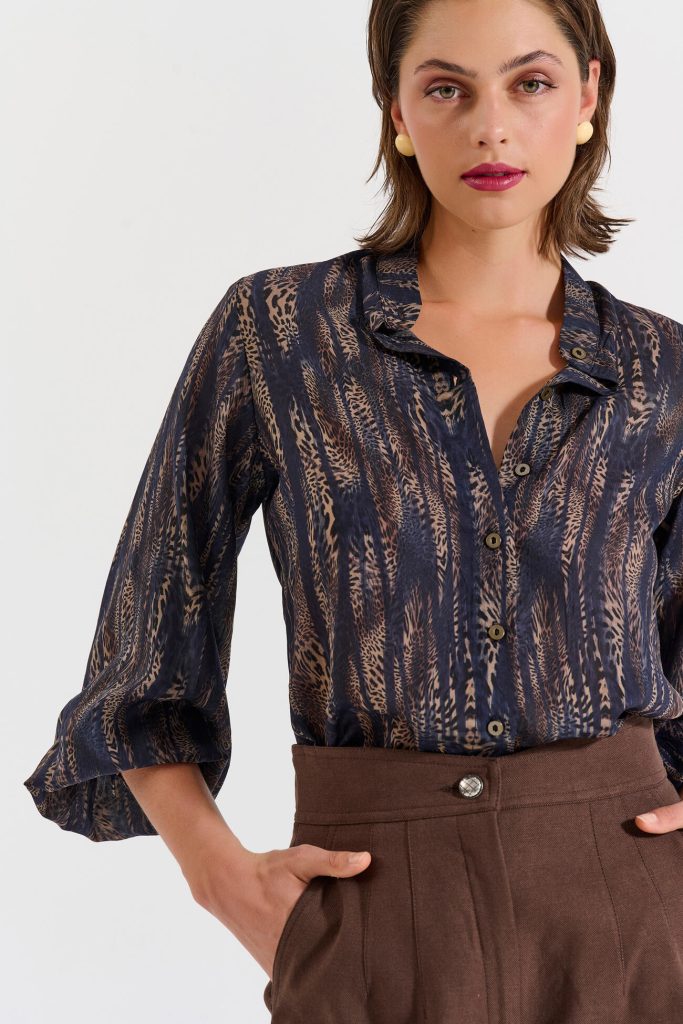 Bill Cost Πουκάμισο με μοτίβο animal print Κωδικός 10-342396-0-Blue/Μπλε