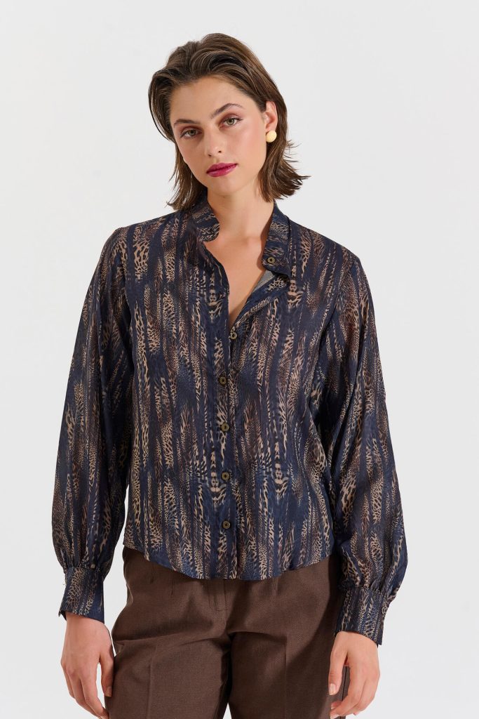 Bill Cost Πουκάμισο με μοτίβο animal print Κωδικός 10-342396-0-Blue/Μπλε