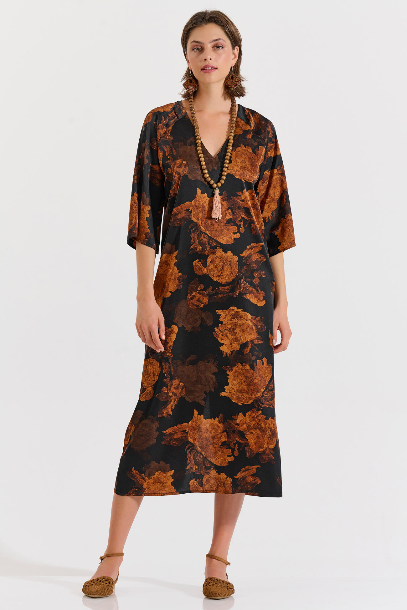 Bill Cost Μακρύ εμπριμέ φόρεμα με V λαιμόκοψη-10-342404-0-Black/Μαύρο Bill Cost Μακρύ εμπριμέ φόρεμα με V λαιμόκοψη-10-342404-0-Black/Μαύρο