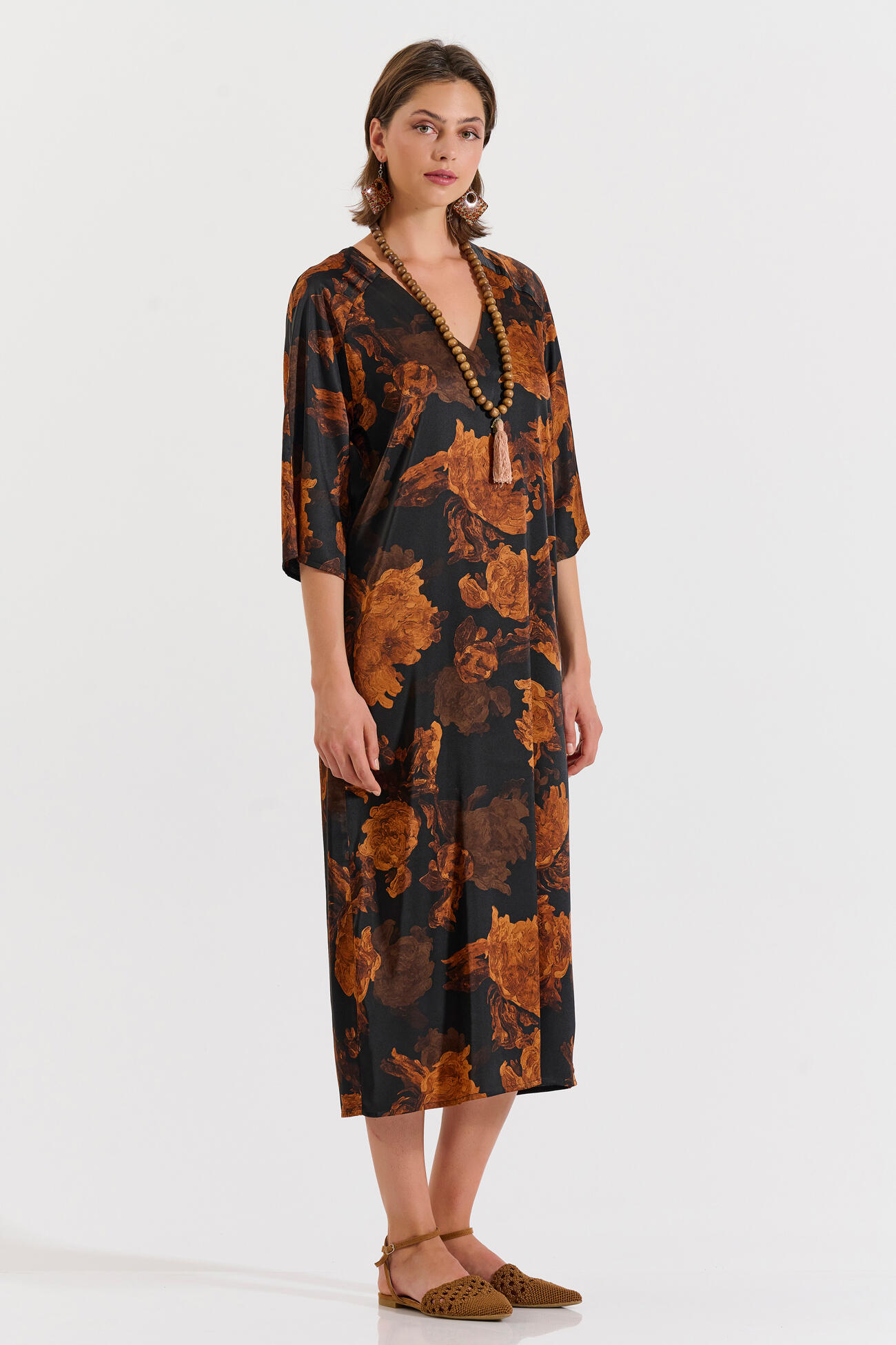 Bill Cost Μακρύ εμπριμέ φόρεμα με V λαιμόκοψη-10-342404-0-Black/Μαύρο Bill Cost Μακρύ εμπριμέ φόρεμα με V λαιμόκοψη-10-342404-0-Black/Μαύρο