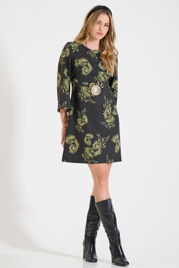 Bill Cost Φόρεμα σε γραμμή Α με paisley μοτίβο-10-342415-0-Black/Μαύρο