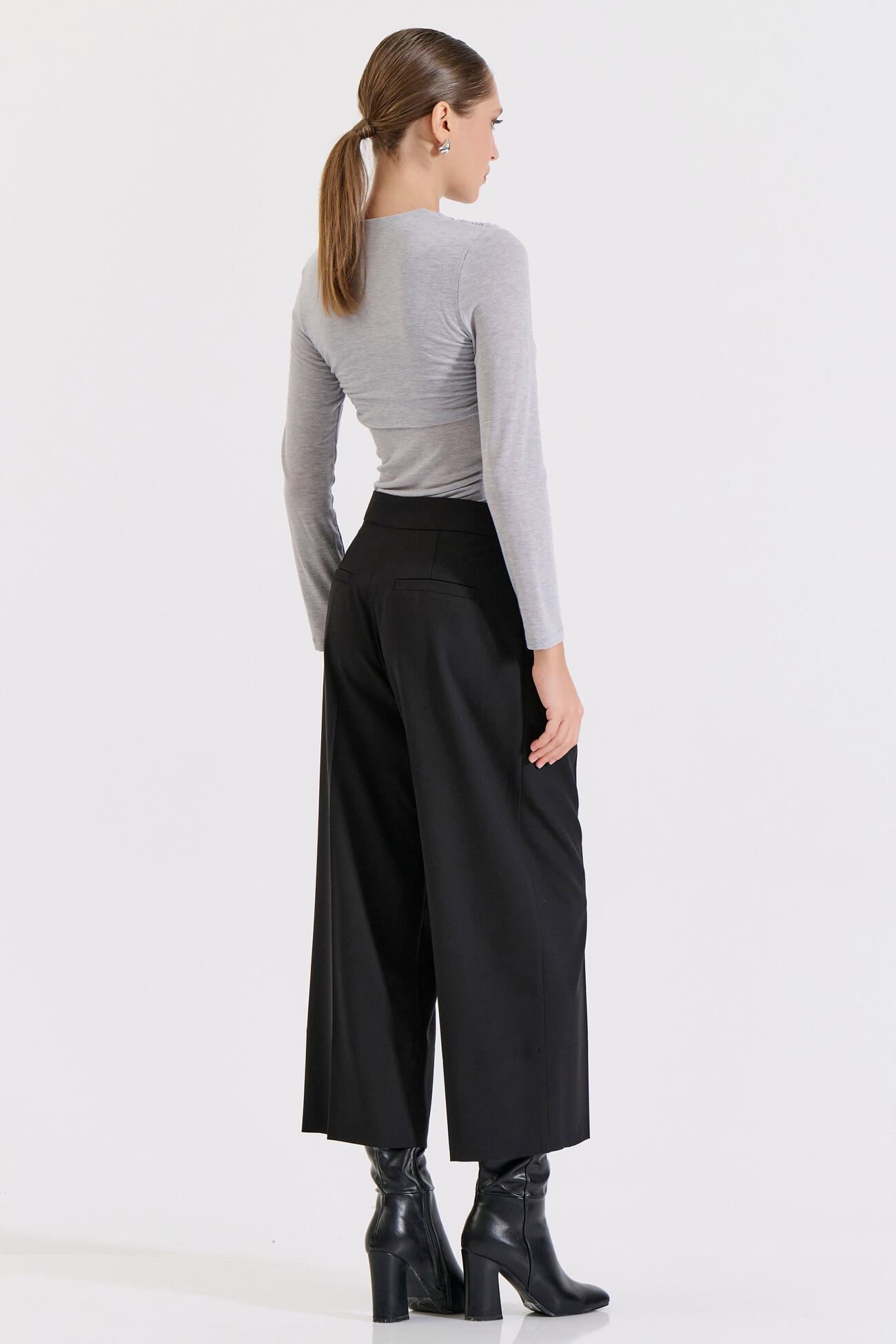 Bill Cost Ζιπ κιλότ με πιέτες-10-410182-0-Black/Μαύρο Bill Cost Ζιπ κιλότ με πιέτες-10-410182-0-Black/Μαύρο